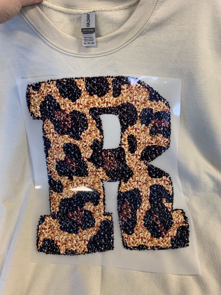 Sequined Leopard Print Letter, DTF or Sublimation Ready to Press transfer