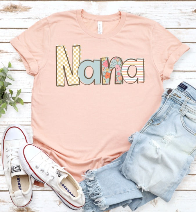 DTF Boho Floral Mama, Custom Mom/ Grandparent Name, Ready to Press Transfer