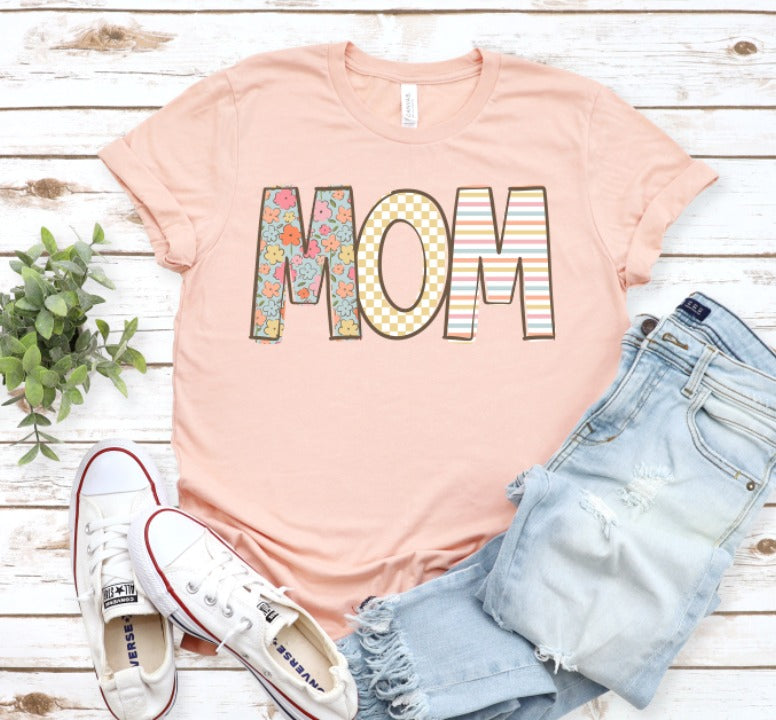 DTF Boho Floral Mama, Custom Mom/ Grandparent Name, Ready to Press Transfer