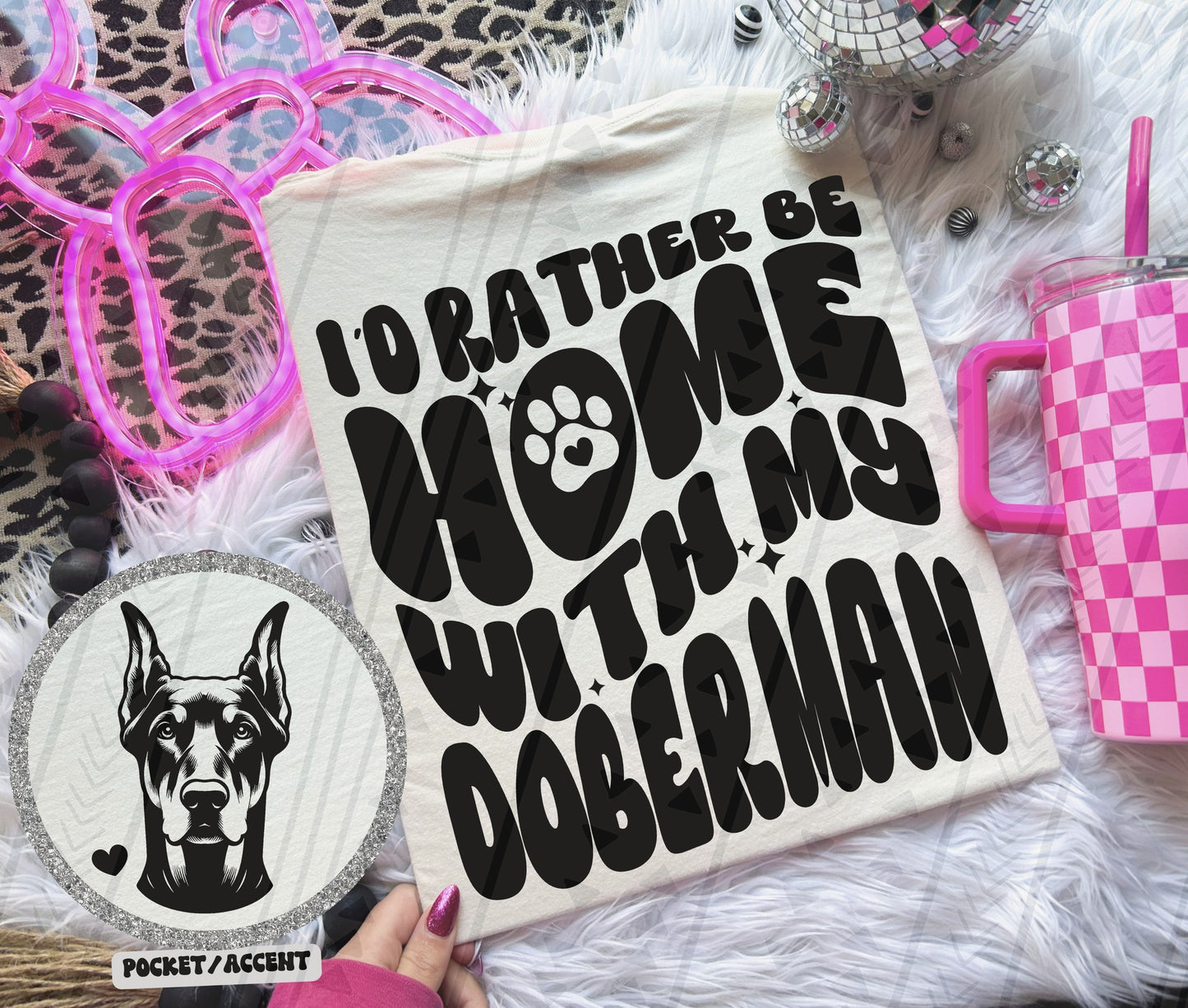 I'd rather be home with my dog Ready to Press Sublimation or DTF Transfer