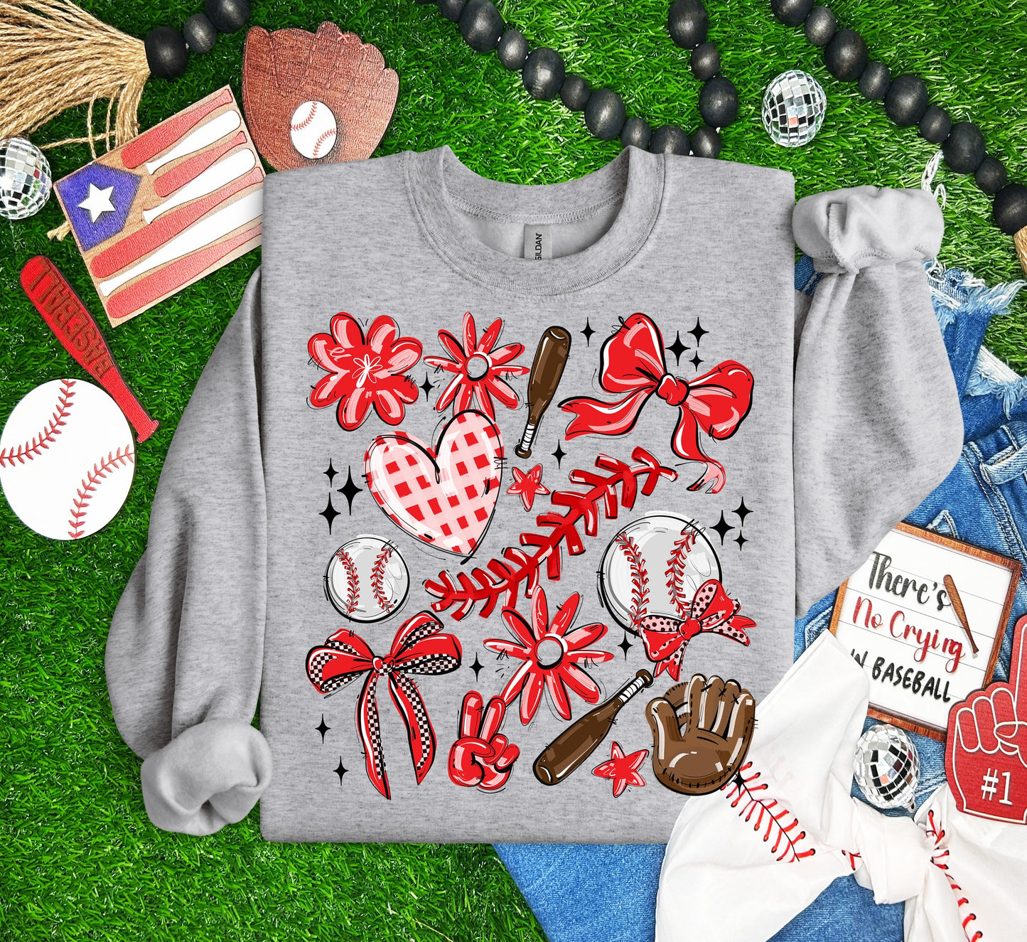Baseball Collage, Any Color, Ready to Press Sublimation or DTF Transfer