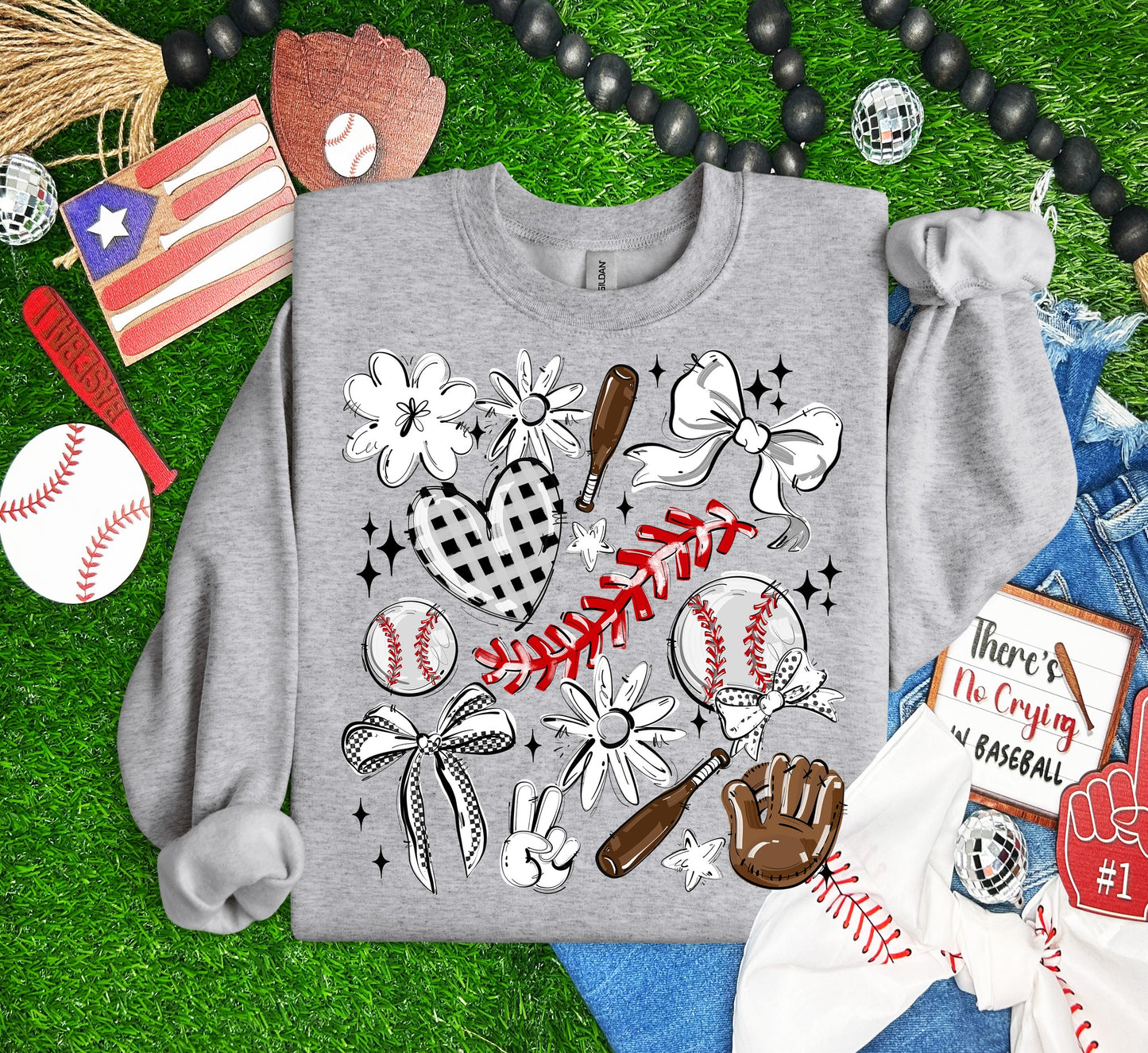 Baseball Collage, Any Color, Ready to Press Sublimation or DTF Transfer