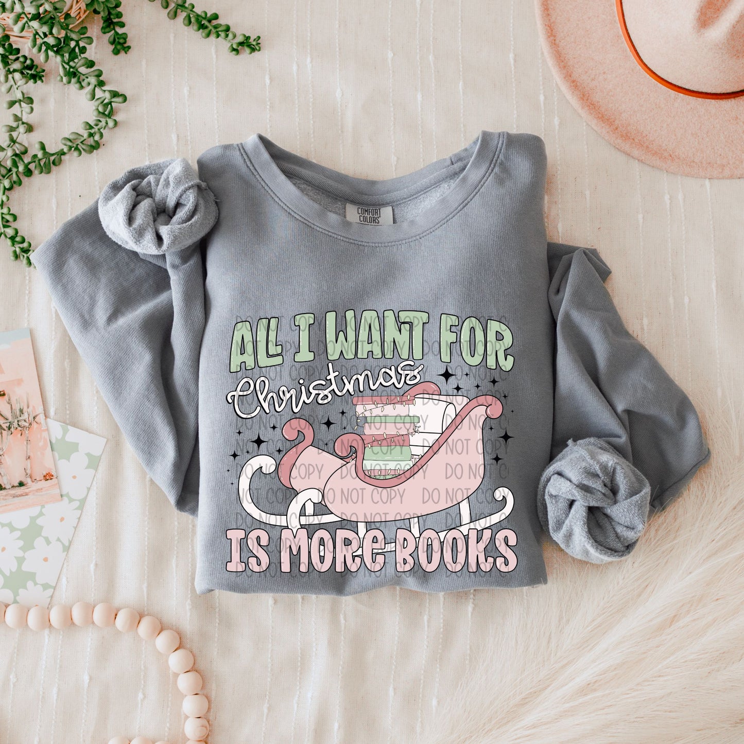 All I want for Christmas books Sublimation or DTF Transfer