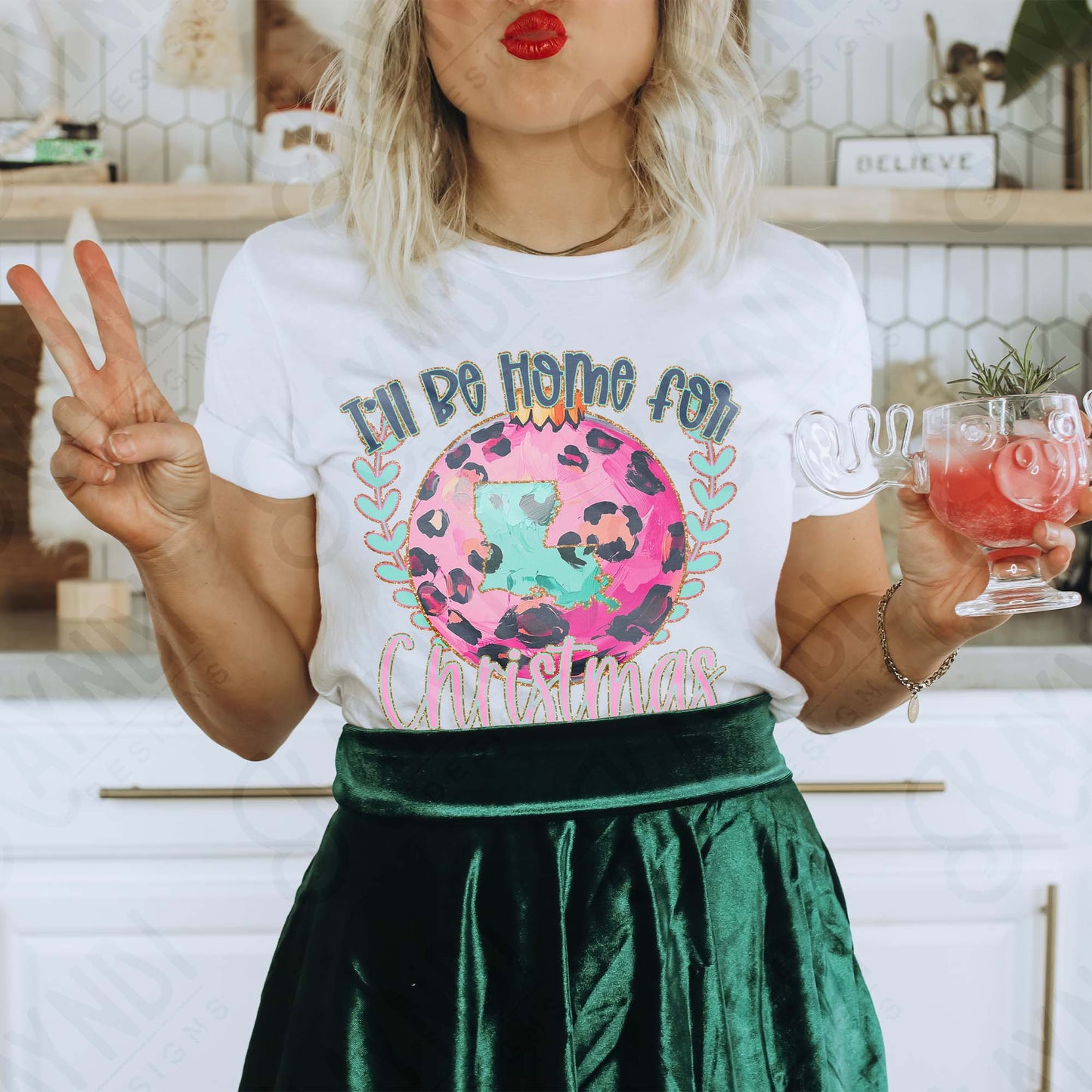 I'll be home for Christmas, Any State, Christmas DTF Transfers