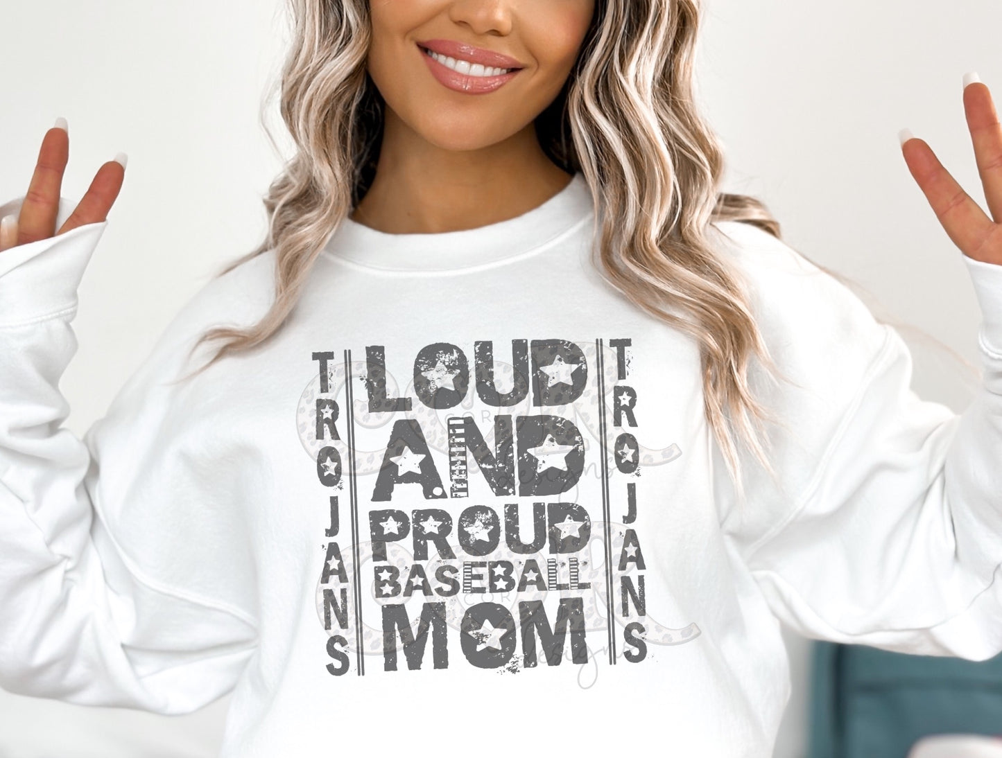 Trojans Baseball Mom School Spirit Sublimation or DTF Transfer