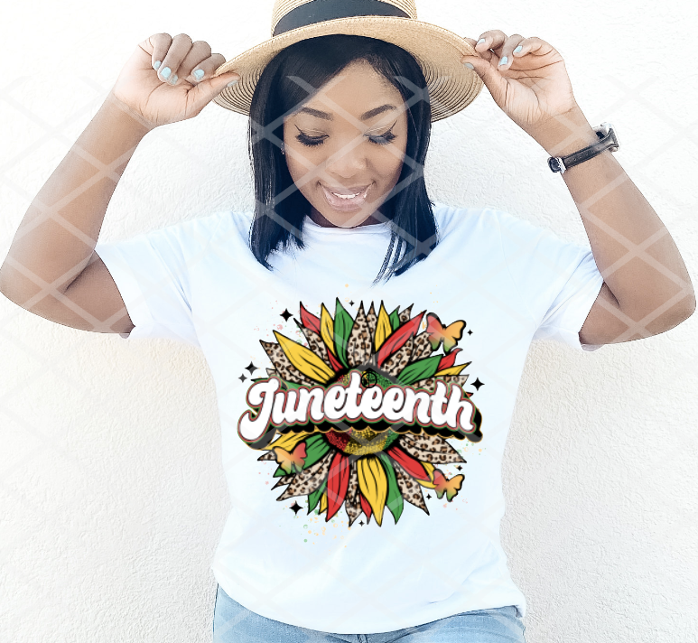 Juneteenth Sunflower, DTF Ready to Press Transfer