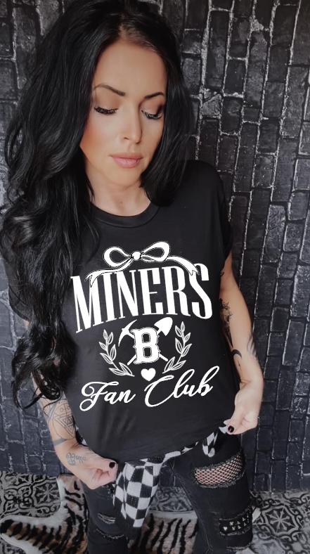 Miners Fan Club in white School Spirit Sublimation or DTF Transfer