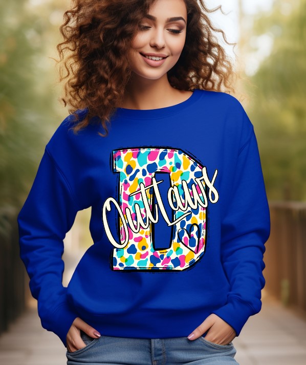 Outlaws School Spirit Sublimation or DTF Transfer