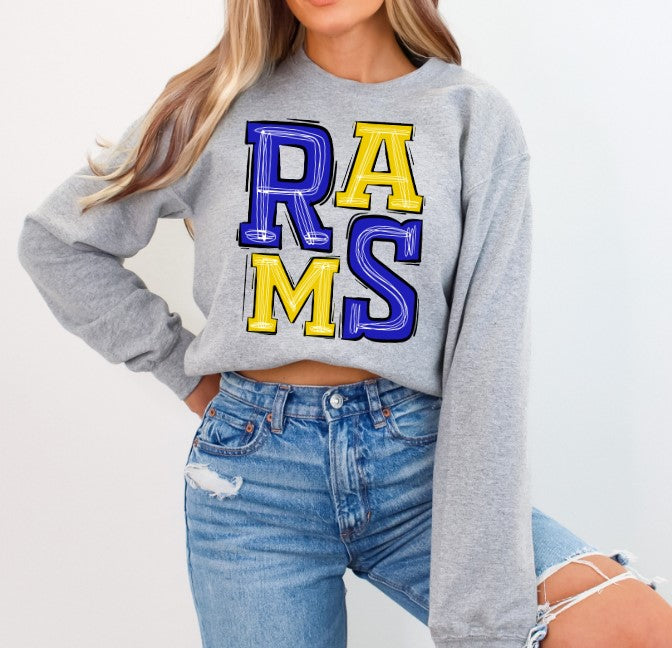 Rams School Spirit Sublimation or DTF Transfers