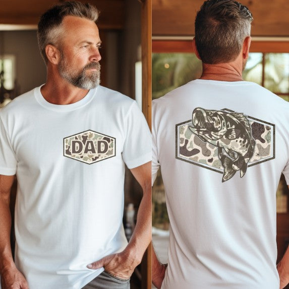 Dad Fishing Camo with Pocket, Sublimation or DTF Transfer
