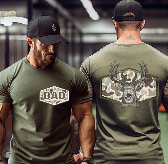 Dad Deer Camo with Pocket, Sublimation or DTF Transfer