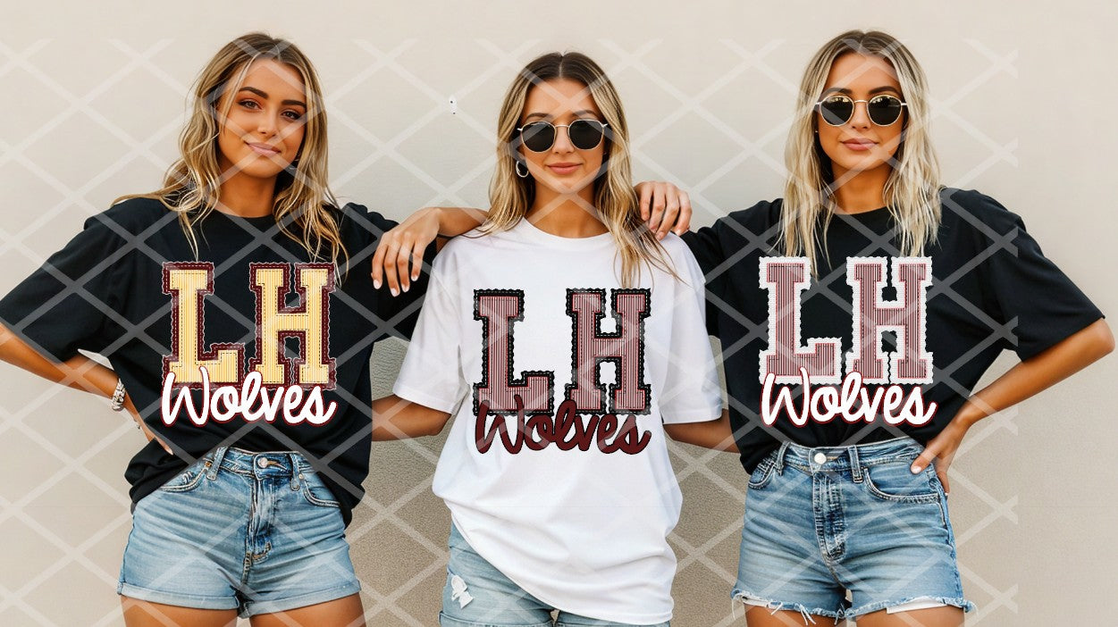 LH Wolves Maroon and White Sublimation or DTF Transfers