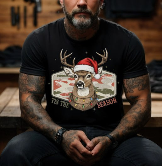 Deer Tis the Season with Pocket, Christmas DTF Transfers