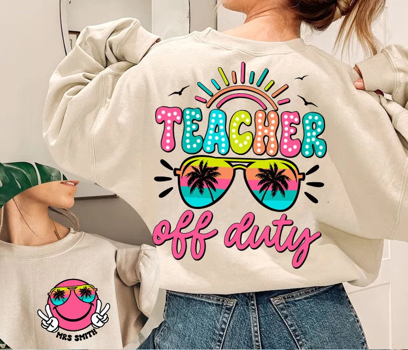 Teacher off duty with pocket Ready to Press DTF Transfer