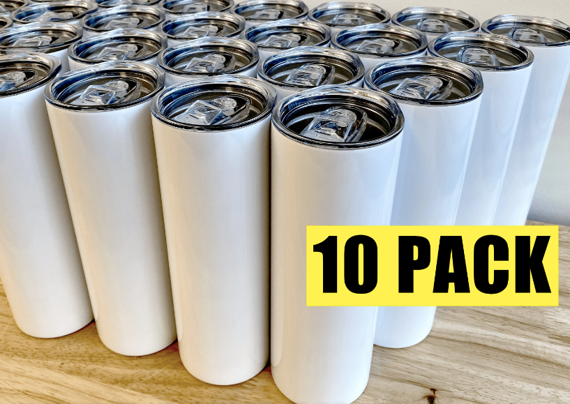 Black Friday Sale Blank Sublimation 20oz. Tumblers, Straight, Solid White