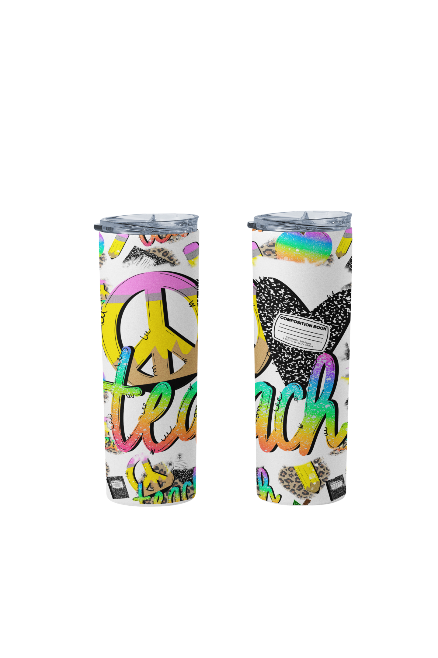 Peace Love Teach, Sublimation Transfer, Ready to Press