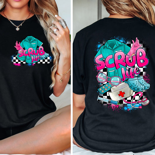 Scrub Life with Pocket Ready to Press DTF Transfer