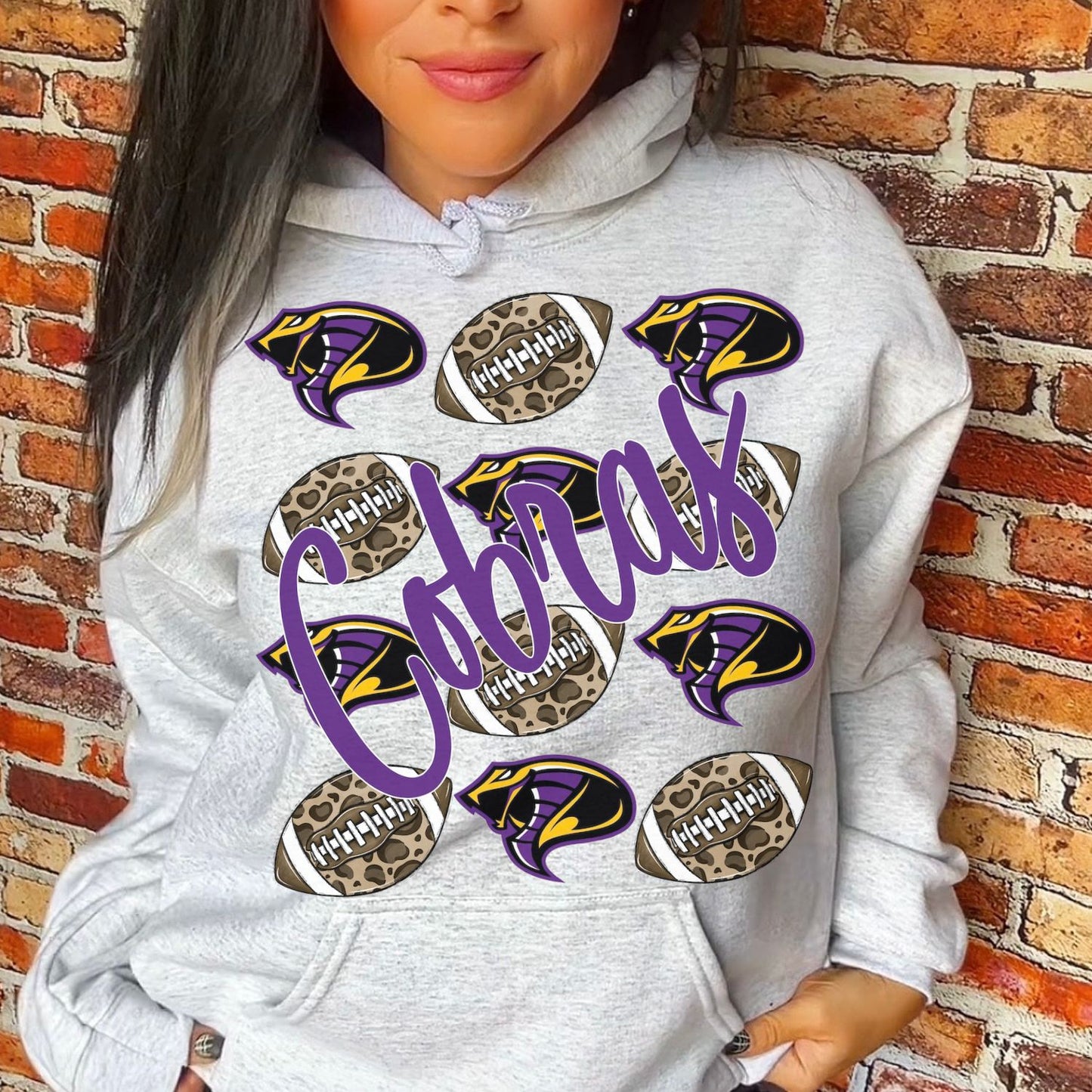 Cobras Leopard Print Football Sublimation or DTF Transfers