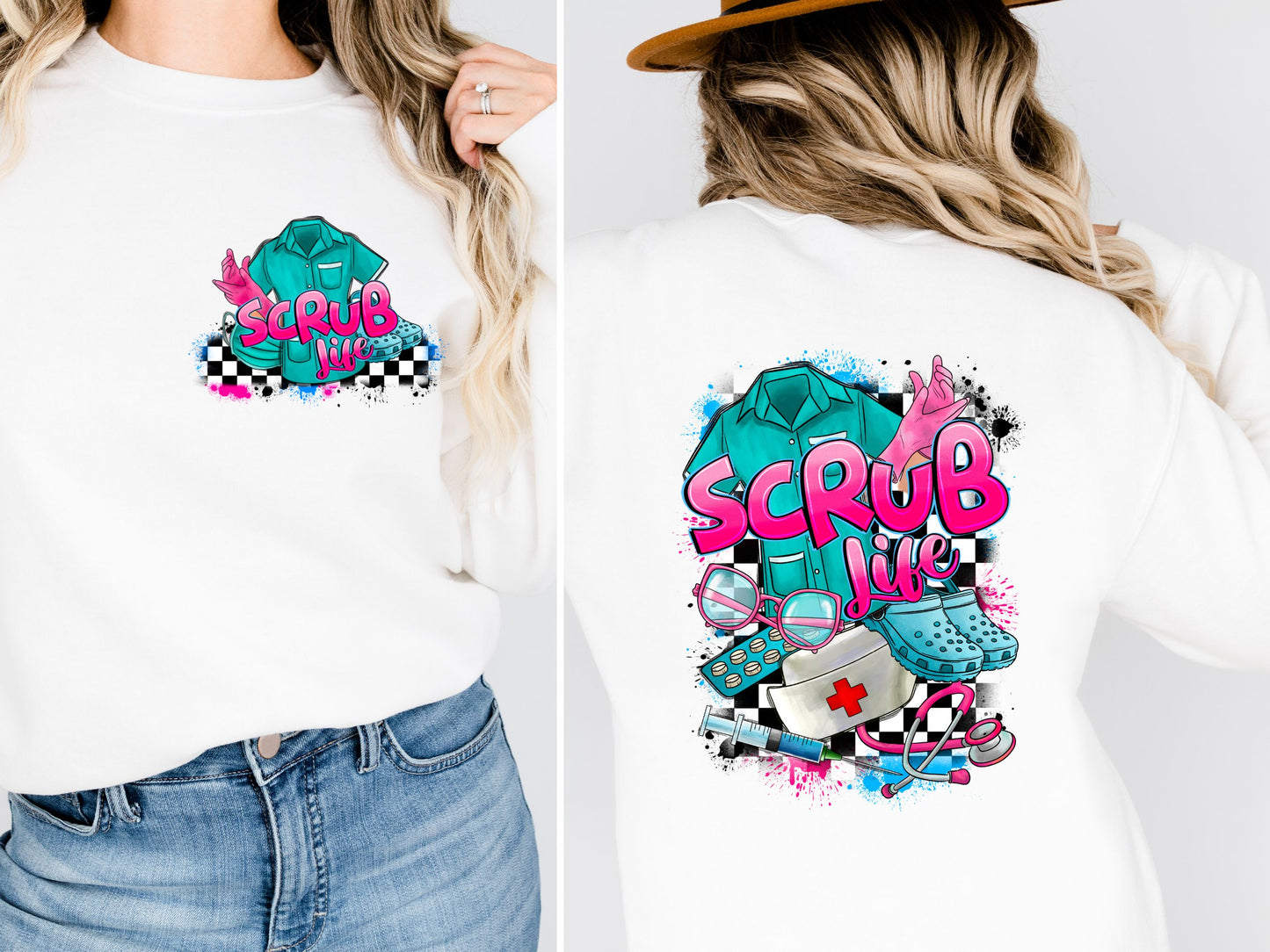 Scrub Life with Pocket Ready to Press DTF Transfer