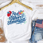 God Bless America in blue, Ready to Press DTF Transfer