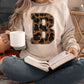 Sequined Leopard Print Letter,  DTF or Sublimation Ready to Press transfer