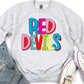 Stripe Red Devils, Sublimation or DTF Transfer