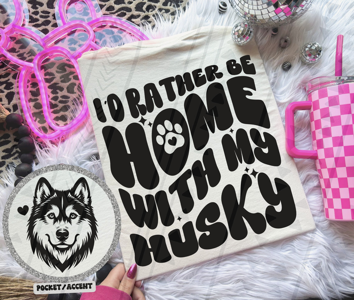 I'd rather be home with my dog Ready to Press Sublimation or DTF Transfer