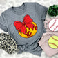 Softball Bows and Balls, DTF or Sublimation Ready to Press Transfer