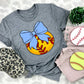 Softball Bows and Balls, DTF or Sublimation Ready to Press Transfer