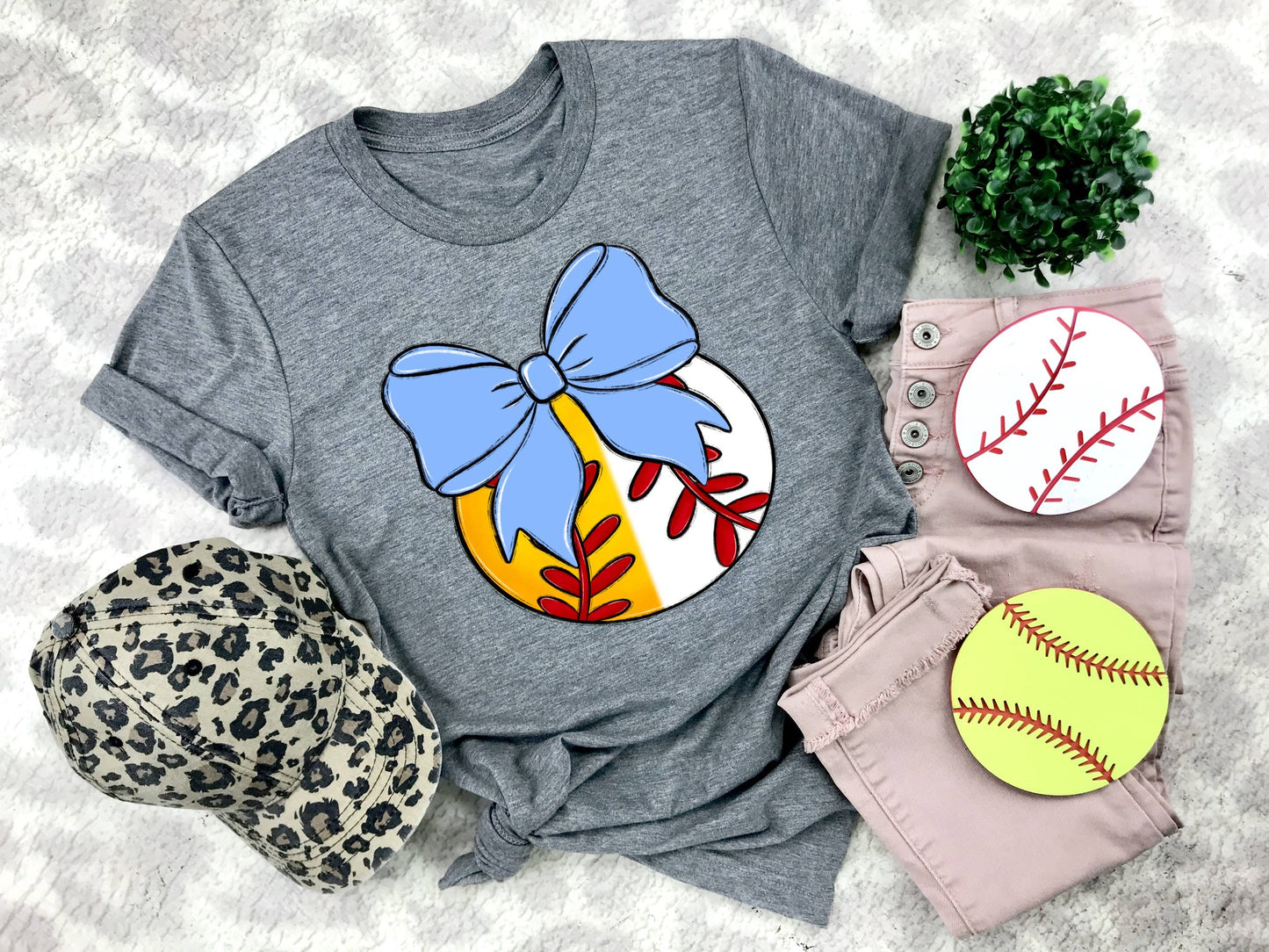 Baseball/Softball Bows and Balls, DTF or Sublimation Ready to Press Transfer