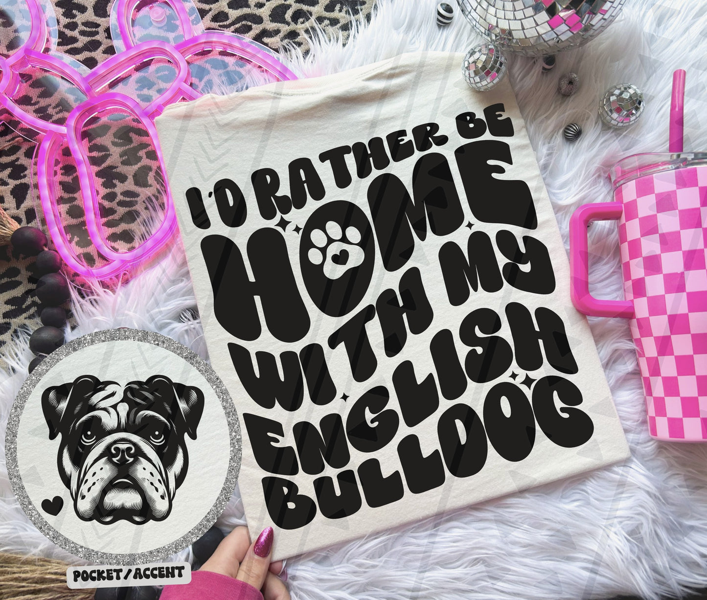 I'd rather be home with my dog Ready to Press Sublimation or DTF Transfer
