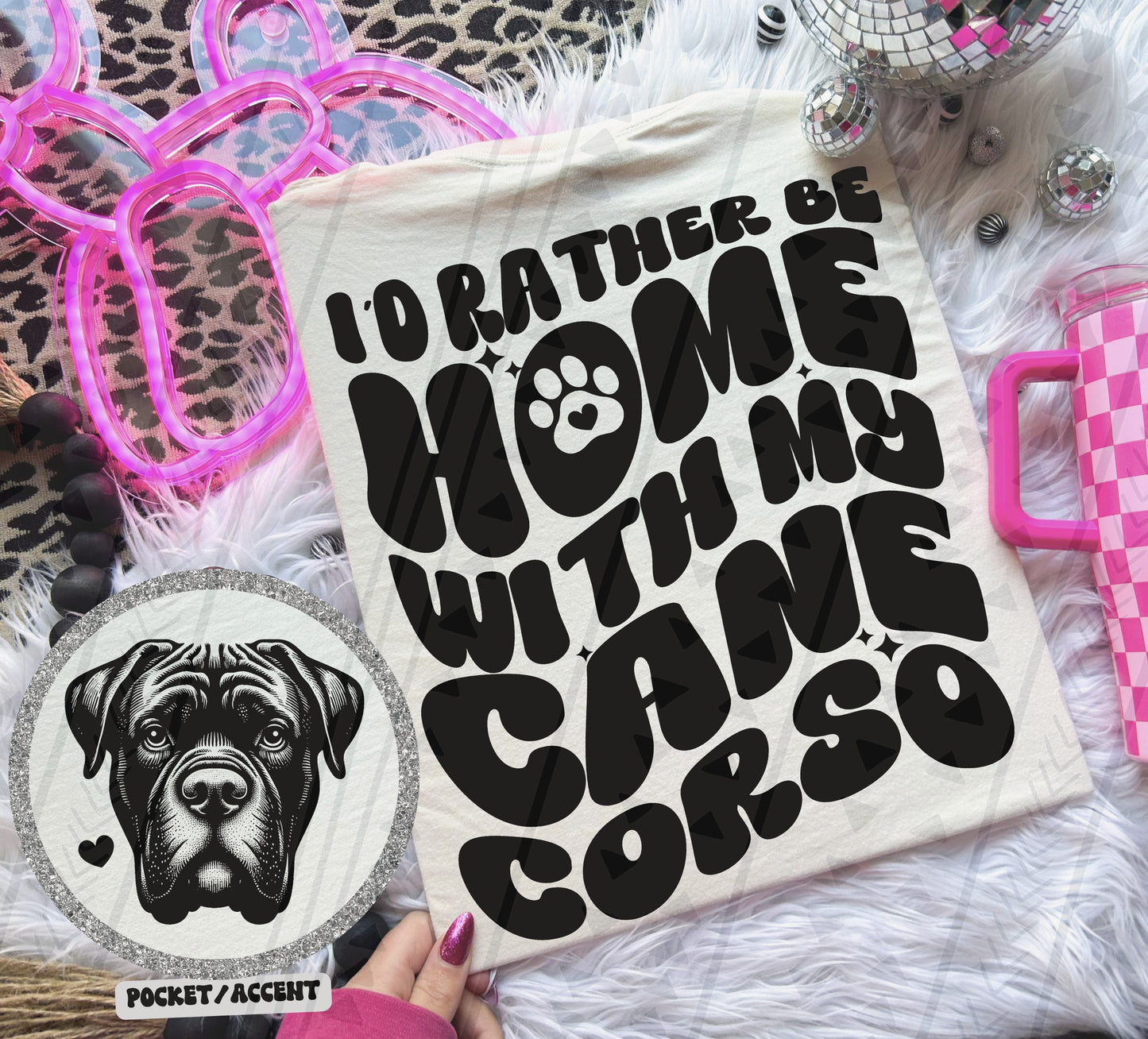 I'd rather be home with my dog Ready to Press Sublimation or DTF Transfer