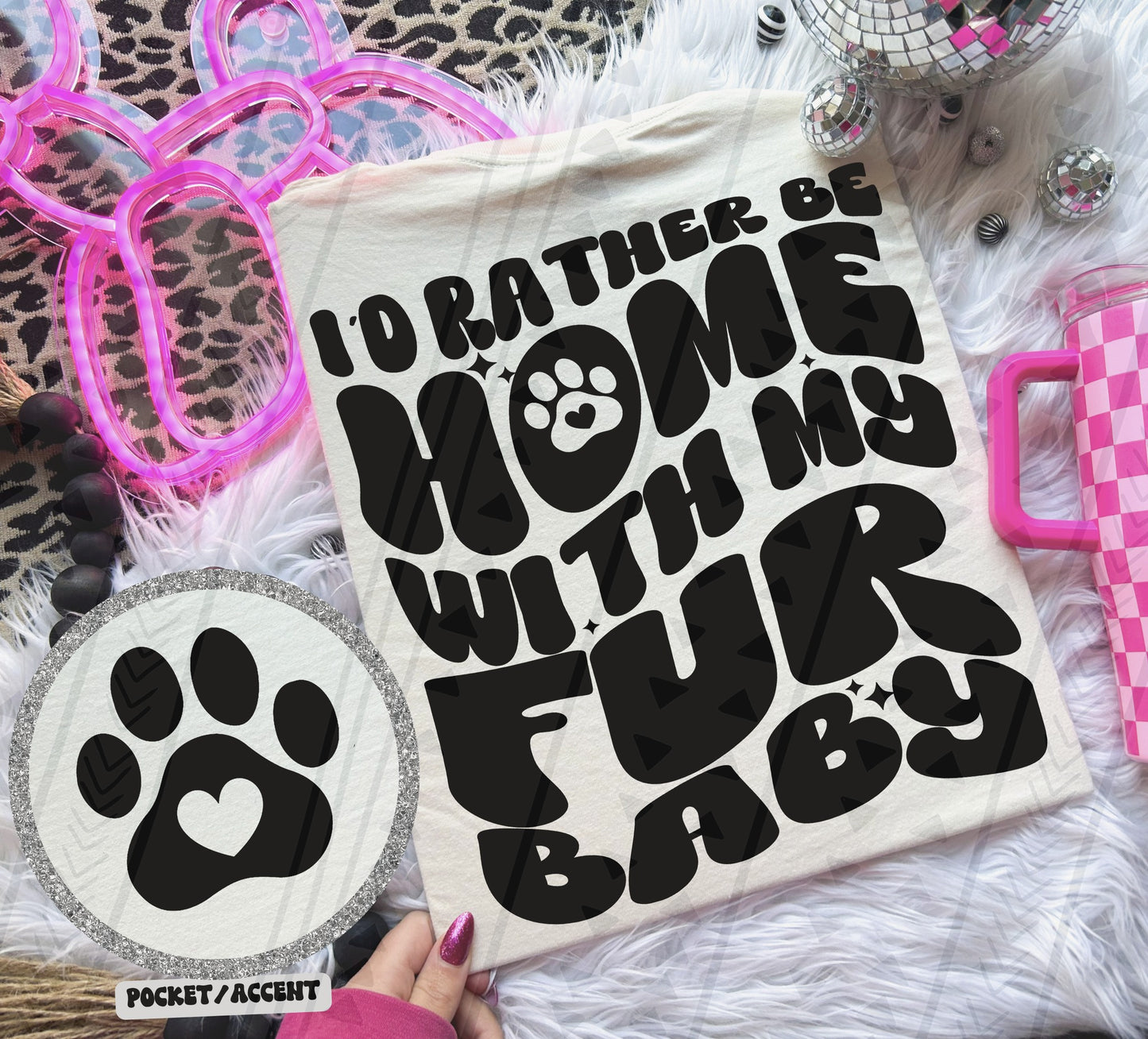 I'd rather be home with my dog Ready to Press Sublimation or DTF Transfer