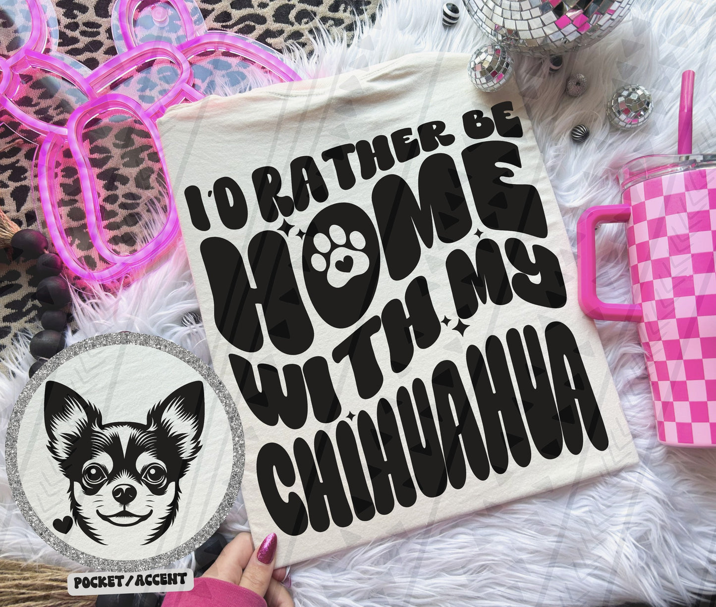I'd rather be home with my dog Ready to Press Sublimation or DTF Transfer