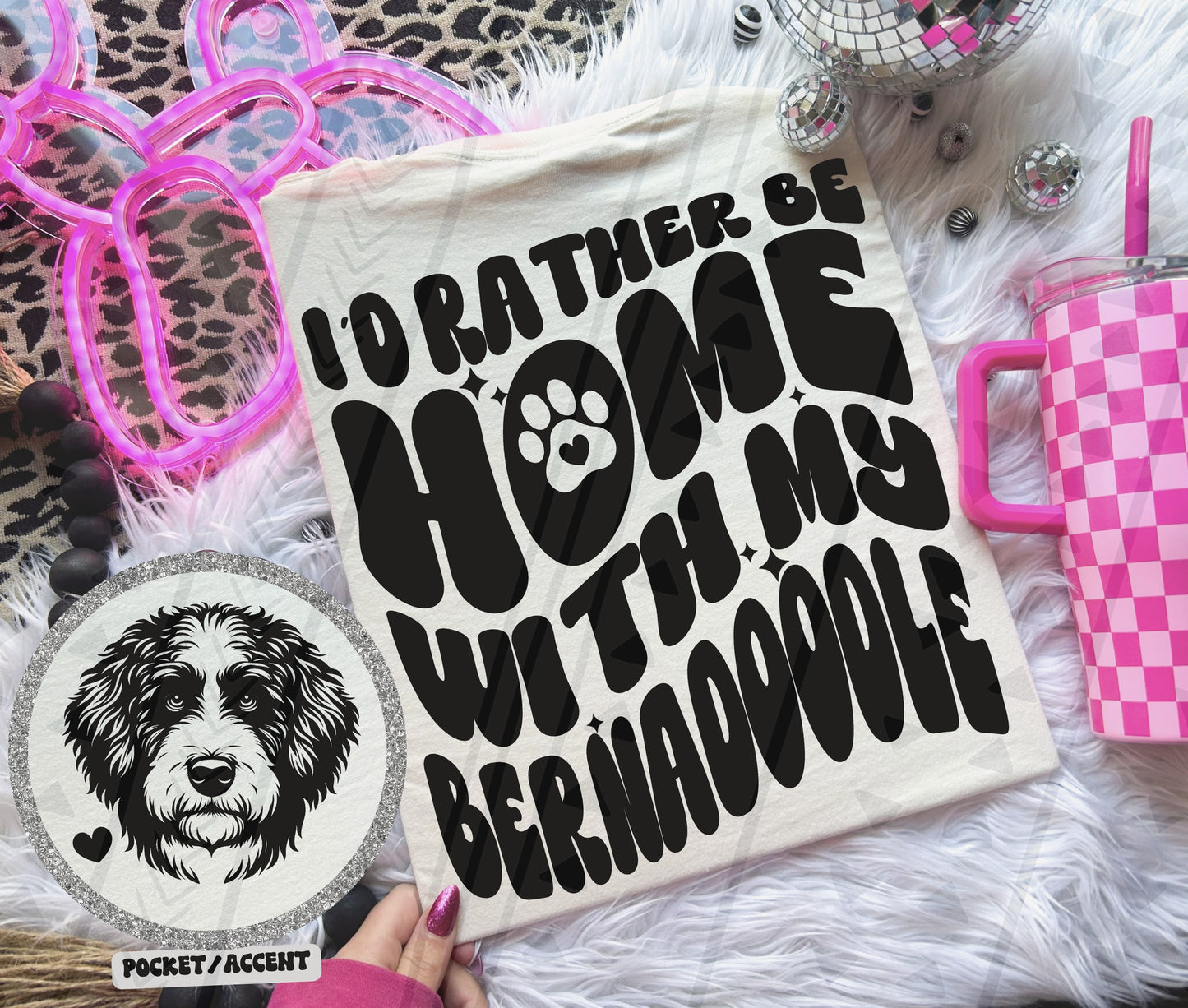 I'd rather be home with my dog Ready to Press Sublimation or DTF Transfer