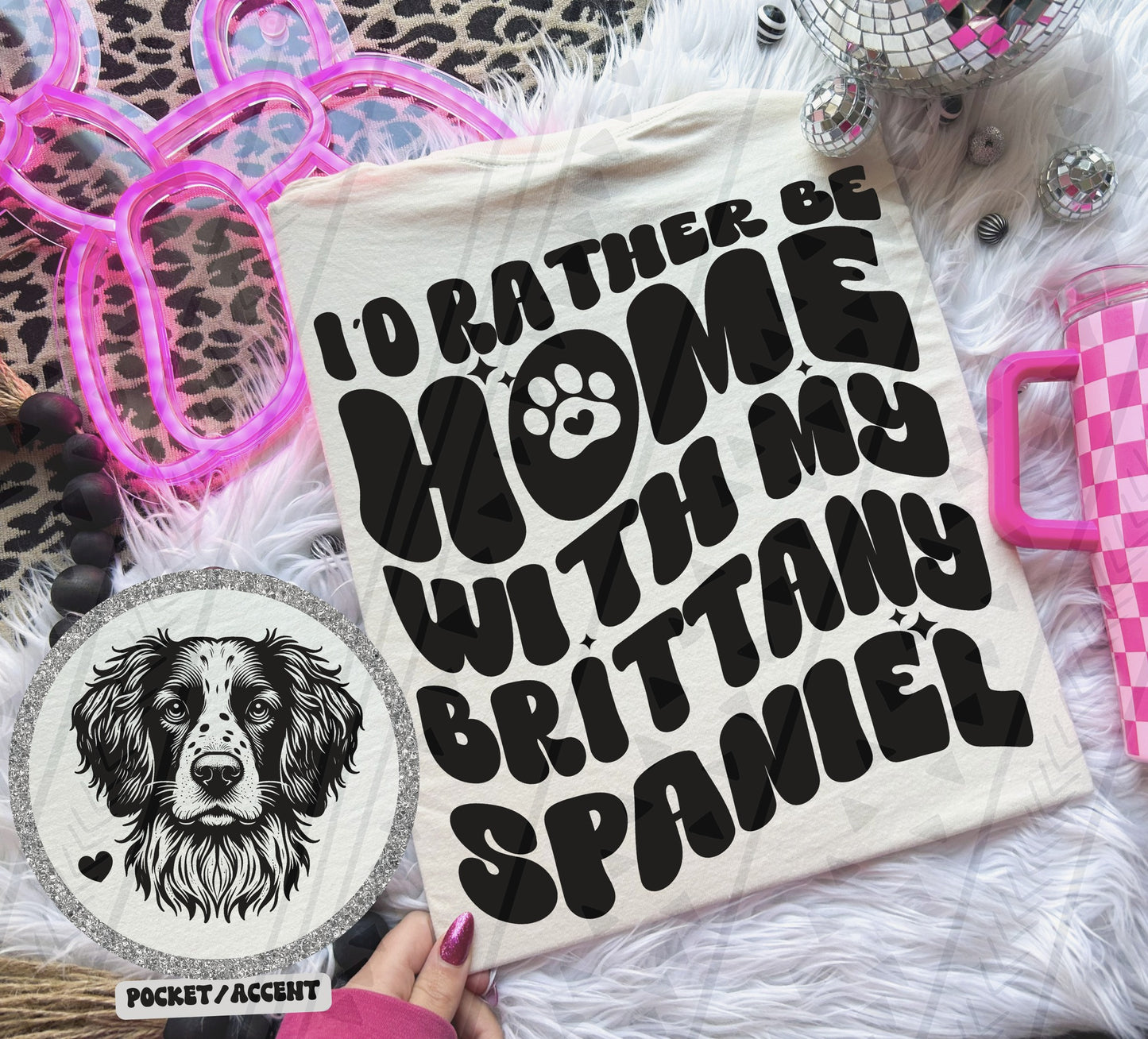 I'd rather be home with my dog Ready to Press Sublimation or DTF Transfer
