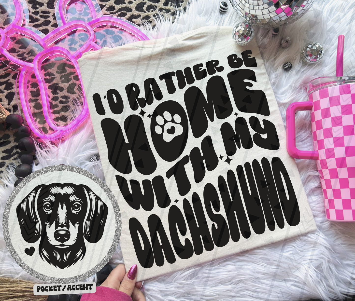 I'd rather be home with my dog Ready to Press Sublimation or DTF Transfer