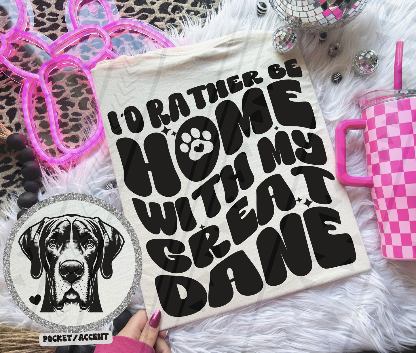 I'd rather be home with my dog Ready to Press Sublimation or DTF Transfer