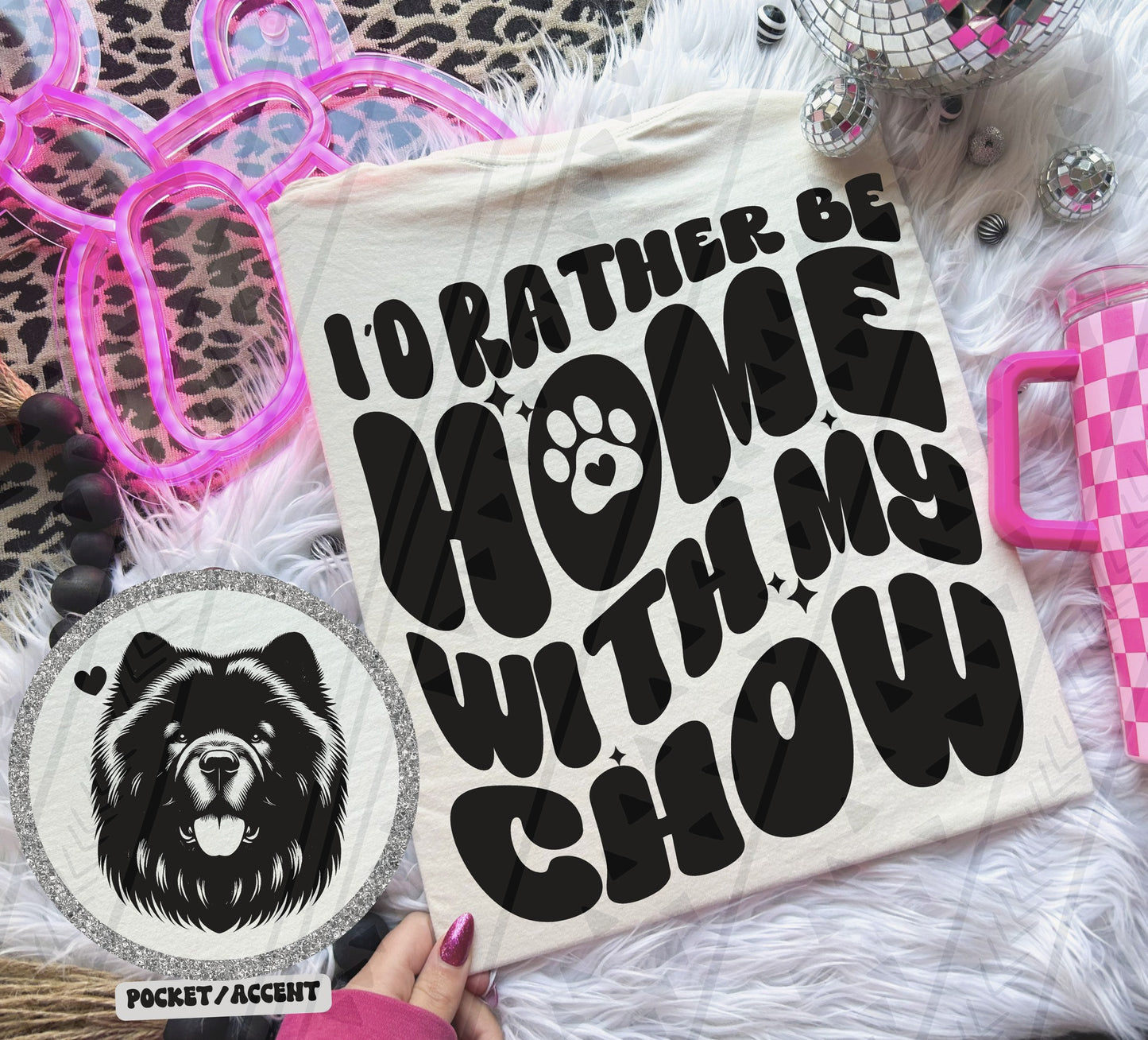 I'd rather be home with my dog Ready to Press Sublimation or DTF Transfer
