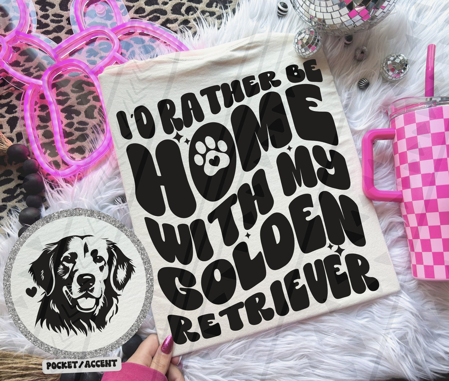 I'd rather be home with my dog Ready to Press Sublimation or DTF Transfer
