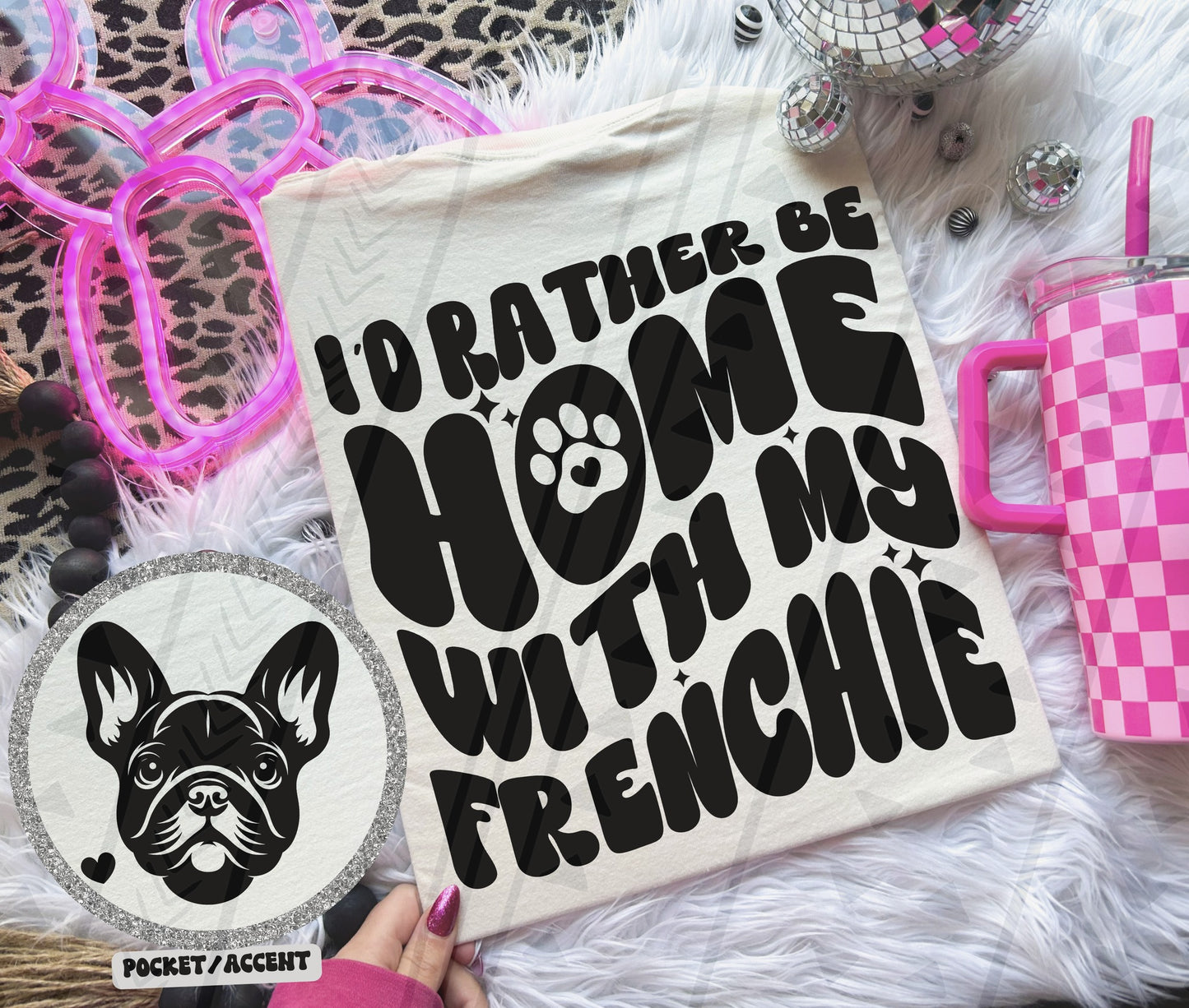I'd rather be home with my dog Ready to Press Sublimation or DTF Transfer