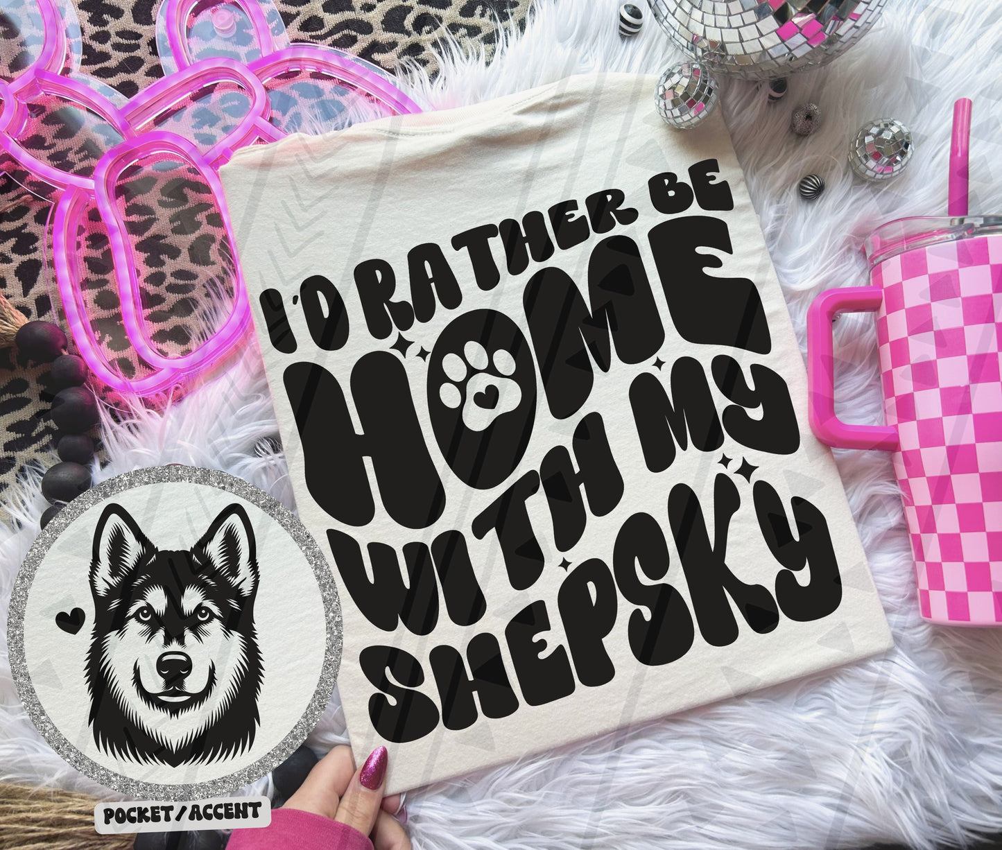 I'd rather be home with my dog Ready to Press Sublimation or DTF Transfer
