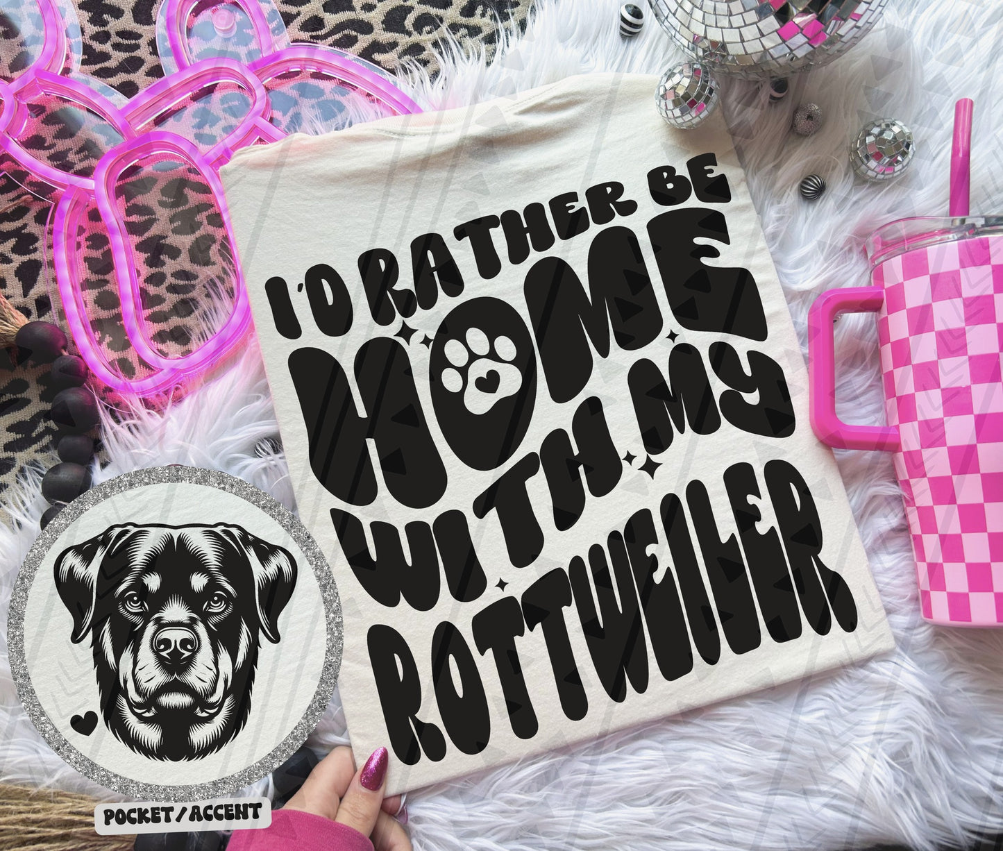 I'd rather be home with my dog Ready to Press Sublimation or DTF Transfer