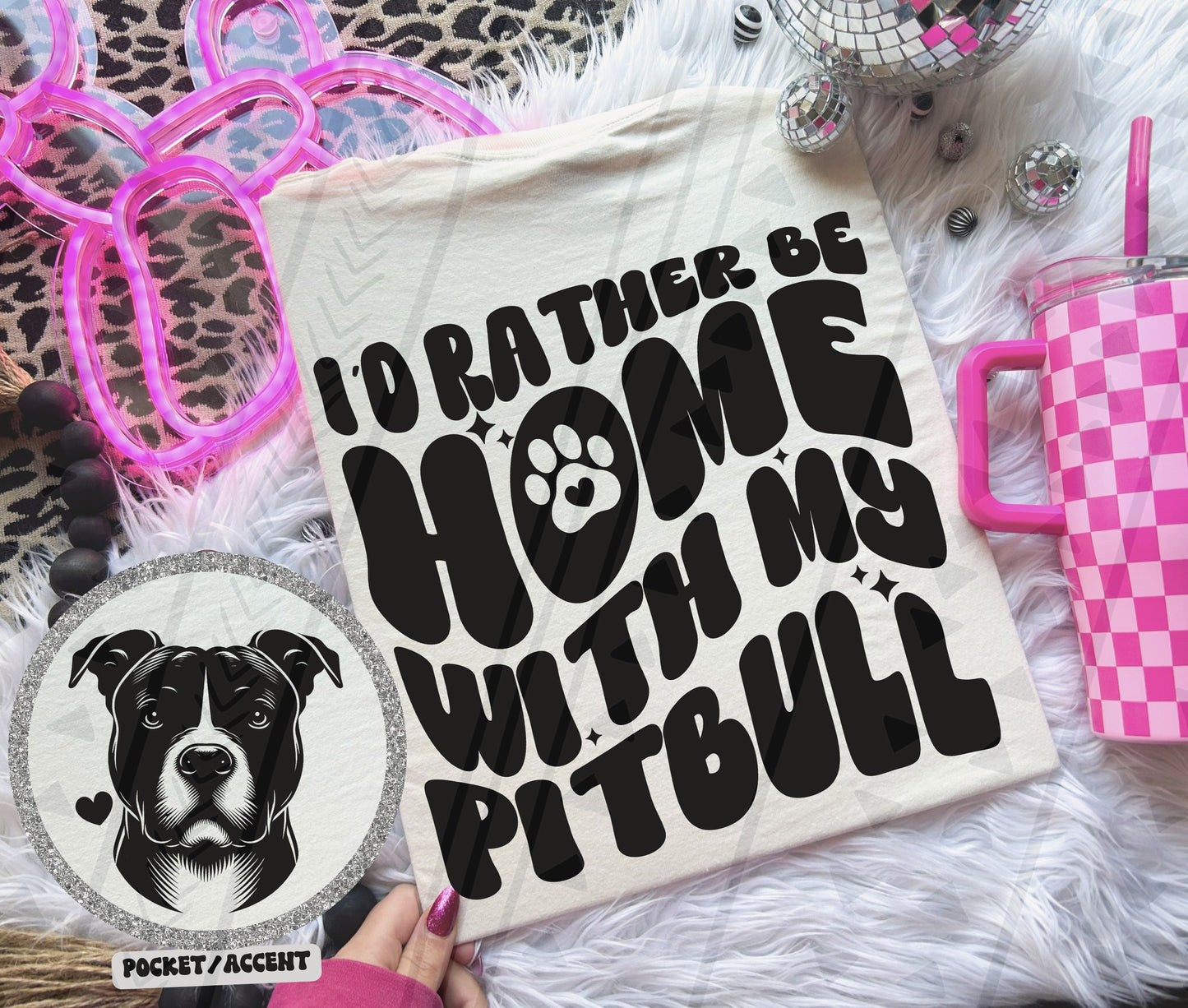 I'd rather be home with my dog Ready to Press Sublimation or DTF Transfer