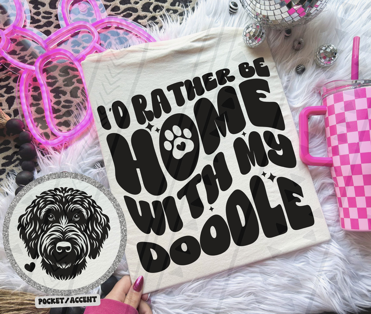 I'd rather be home with my dog Ready to Press Sublimation or DTF Transfer
