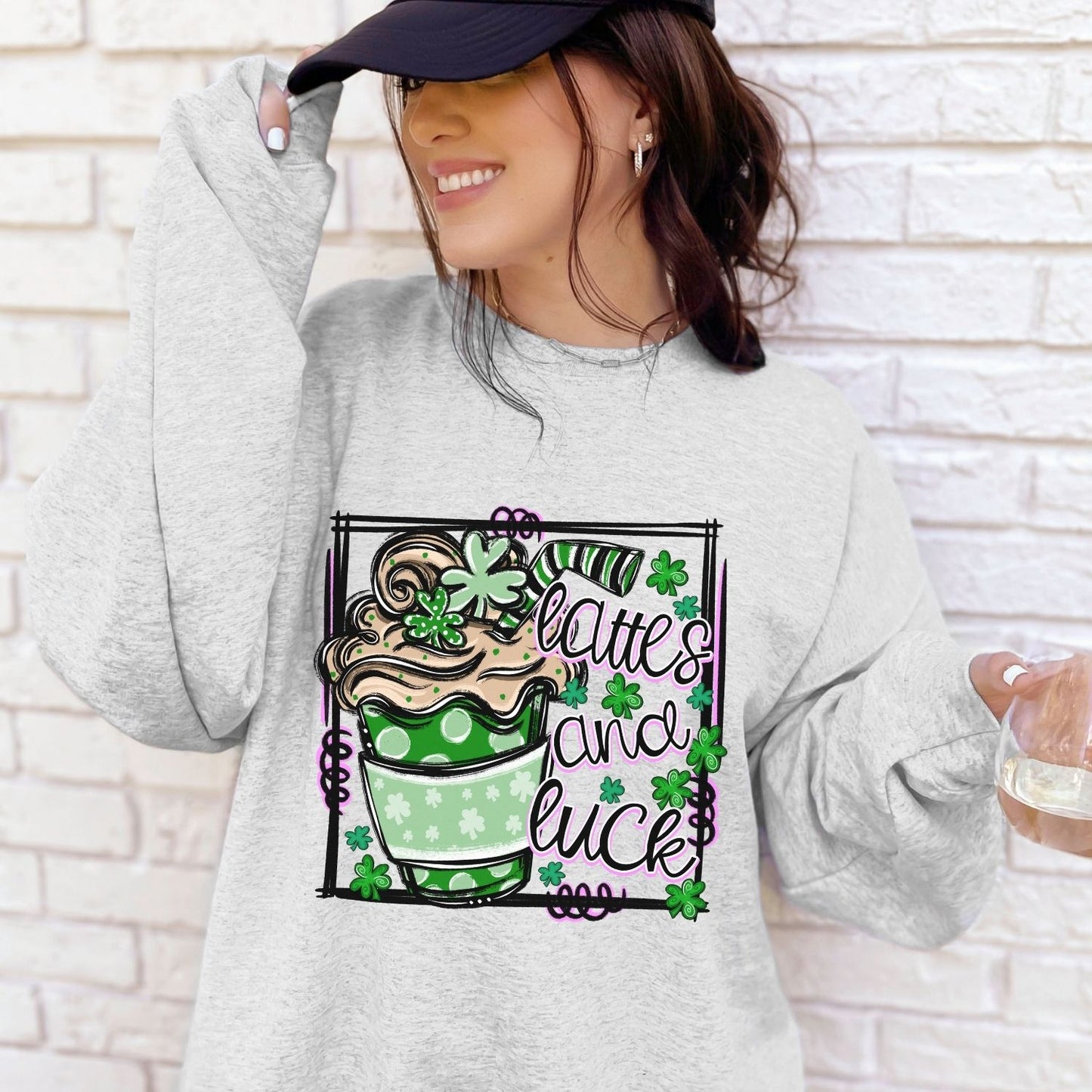Lattes and Luck Day DTF or Sublimation Transfer
