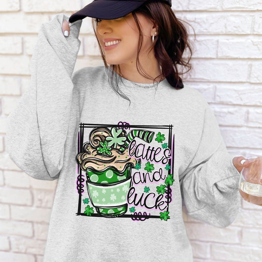 Lattes and Luck Day DTF or Sublimation Transfer