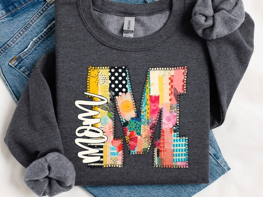 Patchwork Mom Sublimation or DTF Transfers