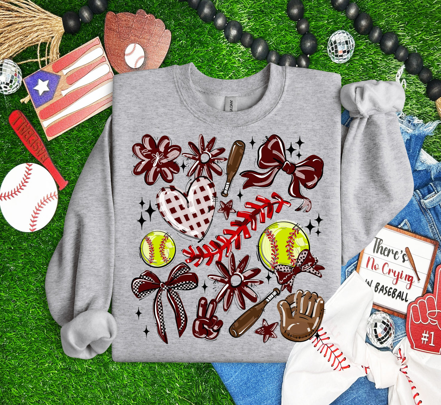 Softball Collage, Any Color, Ready to Press Sublimation or DTF Transfer