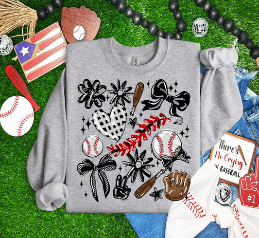 Baseball Collage, Any Color, Ready to Press Sublimation or DTF Transfer